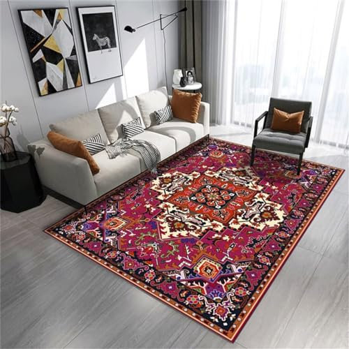 WBDYMX Decoration Chambre Bebe Fille Gaming Room Tapis Intérieur De Hall De Tapis Rouge Rectangulaire De Chambre À Coucher Deco Interieur Maison 80X120Cm