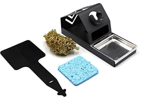 Soldering Iron Holder with Brass Coil - Perfect Tip Insulation Pad/Sponge for Welding Machines White 9501 Soldering Hand Soldering Iron Tip - Stable Welding - Soldering Iron Tip - Holder with Solder