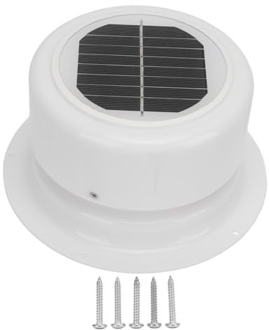 RV Solar Ventilation Fan, Solar Powered Ceiling Vent with Fan, Solar Shed Roof Fan Solar Plumbing Vent, Portable Solar Exhaust Fan Vent Fan for RV Boat Yacht Trailer