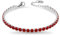 FREDDY - Bracciale Tennis In Acciaio Argento Con Gemme Rosse, Donna, Grigio, Unica