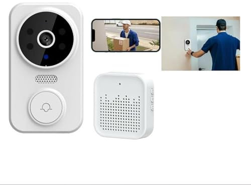 Afenau Video Doorbell Wireless, Ring Doorbell Wireless, Smart Wireless Video Doorbell Camera, Ring Camera Doorbell Wireless No Contract, Night Vision, Two-Way Audio, Balttery Powered, 2.4G WiFi