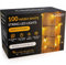 CHRISTOW Christmas Fairy Lights, Warm White LED String Lighting with Timer, Indoor & Outdoor, Tree Lights, Mains Operated, 8 Light Modes Flashing & Static, Green Cable (100 LED / 10m Lit Length)
