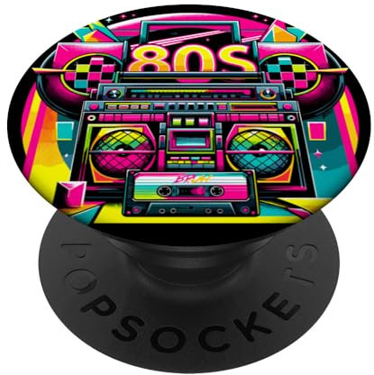 Retro 80s Bruh Boombox Vibe - Ultimate Throwback Party PopSockets mit austauschbarem PopGrip