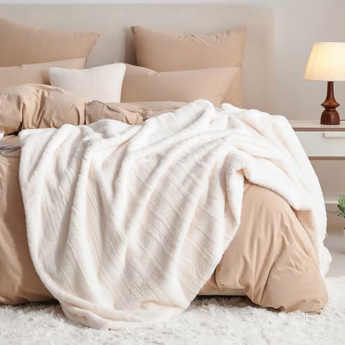 AShanlan Kuscheldecke Decke Sofa Warme Wohndecke 150x200 Weiß Sofadecke Couchdecke Wolldecke Kuscheldecken Plüschdecke Überwurfdecke Plüsch Decke Blanket für Bett Sofa Couch