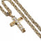 Halskette mit Kreuzanhänger für Damen und Herren, 18 Karat Gold, Edelstahl, 5 mm, Königskette