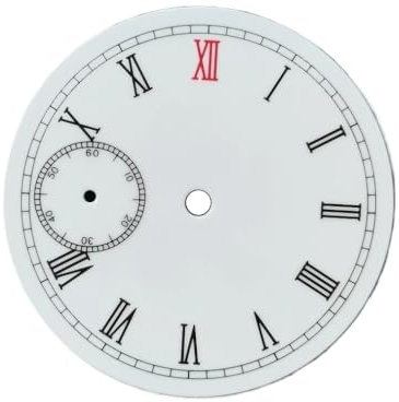1 x 37 mm weißes Emaille-Zifferblatt, Zahlenstärke ist 0,4 mm, Sekundenzeiger ist bei 9 Uhr, geeignet für ST3600- oder ETA6497-Uhrwerke