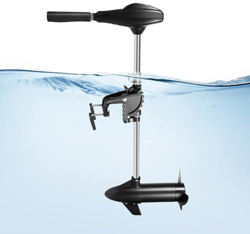 Ealtqund Outboard Motor 12V Electric Trolling Motor 58 LBS Thrust Outboard Engine 612W 5 Speed Marine Outboard for Fishing Boats & Inflatables (Max Thrust 300kg/661lbs) with Free Spare Propeller