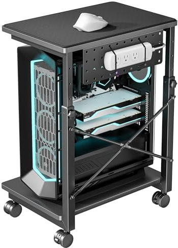 ARES WING Height Adjustable Computer Tower Stand Fits 21.7-33.5
