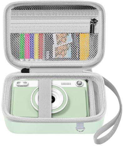 Leayjeen Case Compatible with GREENKINDER Kids Camera Instant Print, with Shoulder Strap and Handle, Christmas Birthday Toddler Boys Gifts for Girls(Case Only) Green