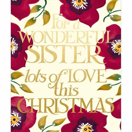 Emma Bridgewater Christmas Card Wonderful Sister Floral - Luxury Festive Card