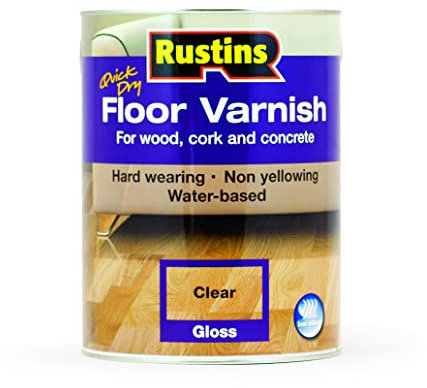 Rustins Floor Varnish Gloss 5ltr - Fast-Drying Floor Protection for Interior Wood – Easy Application with Tough, Long-Lasting Clear Finish