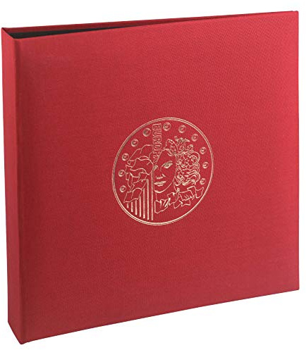 Exacompta 96105E Premium Münzalbum Numismatik mit 5 Seiten für je 43 Münzen in 20, 25 und 30mm, getrennt durch rote Register, Münzenalbum Sammelalbum Ringbuch bordeaux