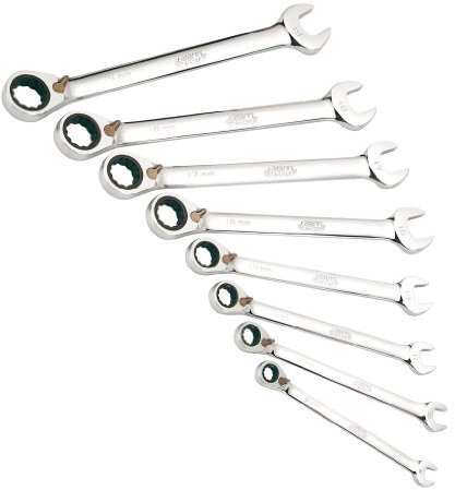 SAM Outillage 50C-J8Z Jeu 8 clés mixtes à cliquet de 8 à 19 mm
