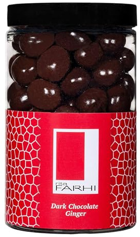 Rita Farhi Dark Chocolate Covered Ginger in Medium Jar, Palm Oil Free, 350g
