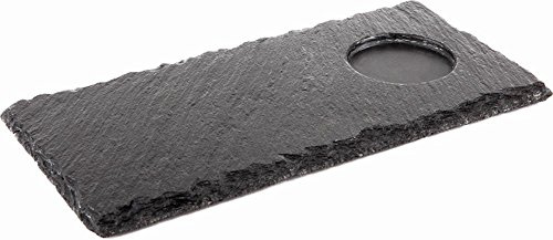 APS 986 Naturschieferplatte, 25 x 12 cm, Materialstärke 6-9 mm, mit Absatz Ø 6 cm