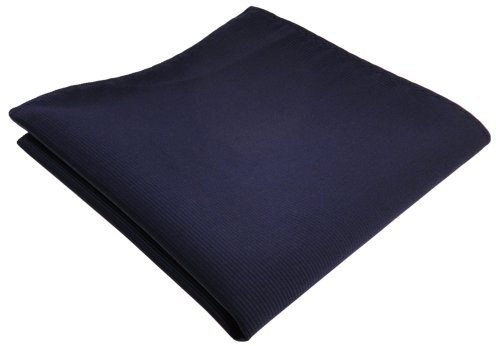 TigerTie Einstecktuch in blau dunkelblau marine einfarbig Uni Rips gemustert