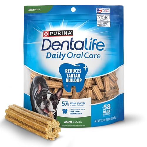 DentaLife Daily Oral Care Dog Treats for Small Dogs 5-20 lbs., Chewy Dental Treat to Freshen Breath and Fight Tartar, Chicken Flavor, 17.1 oz., 58 Chews - 58 ct. Pouch