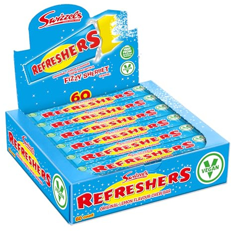 Swizzels Refreshers Lemon Chew Bar (60 x 18g), Bulk Sweets for Party Bags and More