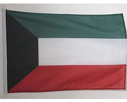 AZ FLAG - Kuwait Nautical Flag - 18'' x 12'' - For Outdoor and Boat - Kuwaiti Banner Knitted Polyester with Two Plastic Rings - Vivid Colors - 12x18 in - 45x30 Cm