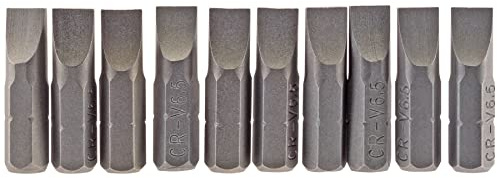 Draper 64034 6.5mm 1/4 hex. Plain Slot Insert bit 25mm Long x 10