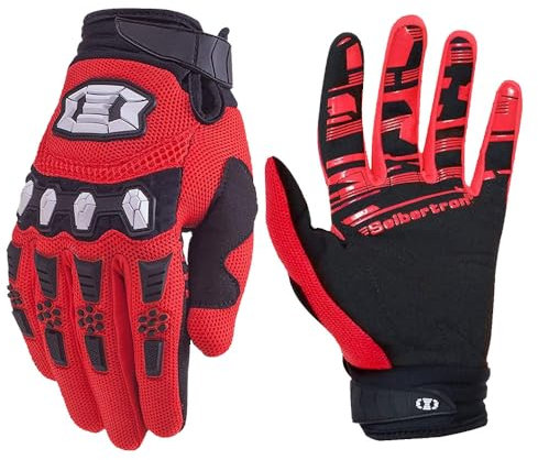 Seibertron Handschuhe - Unisex BMX MX ATV MTB Rennrad Mountainbike Fahrrad Offroad/Dirtbike für Cycling und Motocross Sport mit Touch Recognition voller Fingerabdeckung Red XL