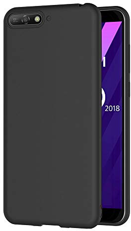 AICEK Huawei Y6 2018 Hülle, Schwarz Silikon Schutzhülle für Huawei Y6 2018 Case TPU Bumper Huawei Y6 2018 Handyhülle (5,7 Zoll)