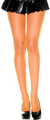 PrettyLoveHose Collant Résille Classique (Noir, Beige, Blanc, Marron, Jaune, Bleu, Rose, Rouge, Vert, Orange) (Orange)