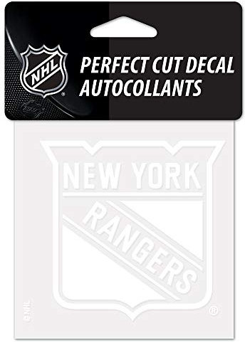 Wincraft NHL New York Rangers Aufkleber 4 x 4 Perfect Cut Weiß Team Colors, One Size