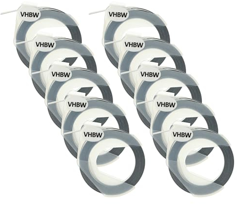 vhbw 10x 3D Prägeband-Schriftband-Kassette kompatibel mit Dymo 1855
