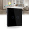 BSEED Touch Lichtschalter 2 Fach 2 Wege Glas Lichtschalter Schwarz Led Touch Schalter Touchscreen Funktioniert mit LED Lampe EU Standard(Nicht Smart Schalter)