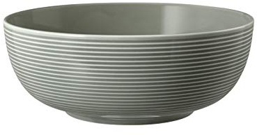 SELTMANN WEIDEN Schale - Foodbowl - Durchmesser: 20,4 cm - Höhe 7,9 cm - Beat - Form: Rund mit Rillenrelief - moderner Stil - Perlgrau - Color Glaze