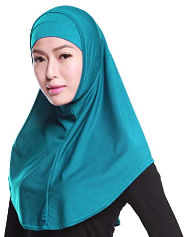 GUMEI Damen 2-teiliges einfarbiges Amira Jersey Muslim Hijab Stretch-Kopftuch aus weicher Baumwolle mit roter Innenkappe aus Unterhemd