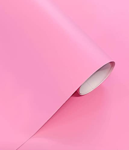 Möbelfolie Matt Selbstklebende Folie Vynil Plotterfolie 40X300 cm Mobelklebefolie Selbstklebende Folie Matt für Wand Küche Fliesen Wasserdicht (Rosa)