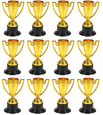24Pcs Gold Award Trophäe 3. 3 Zoll Mini Trophäen für Kinder Party Favors Wettbewerbe Belohnungen Preise