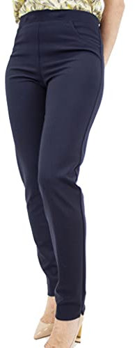Carla Ferroni Pantalone Donna invernalein Jersey Punto Milano Art 15937 (Blu, 50)