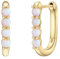 Glanzstücke München Damen Creolen 925/- Sterling Silber gelbvergoldet 14 Karat Opal (synth.) Silberohrcreolen