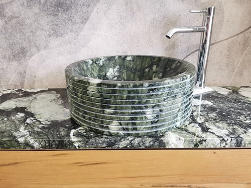 Lavabo di design in Marmo Verde Misura 45x45cm FOTO REALI DEL LAVANDINO-lavabo da bagno-lavabo bagno d'appoggio