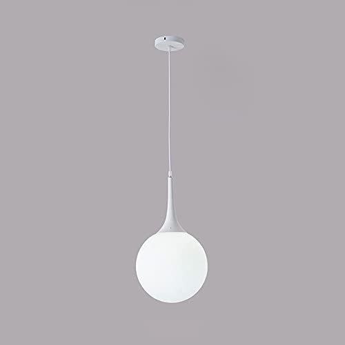 Jadssox Weißes Glas Pendelleuchte Deckenleuchte Moderne Globus Hängelampe, Mid Century Kücheninsel Pendelleuchte, Esszimmer Schlafzimmer Loft Mini Kronleuchter, E27 Fassung