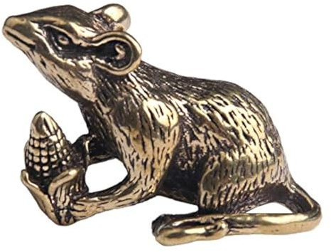 Yerdos Messing Tier Mäuse Liebe Reis Figuren Auto Schlüsselanhänger Anhänger Schmuck DIY Schlüsselanhänger Hängezubehör Niedliche Ratte Schlüsselanhänger Geschenke