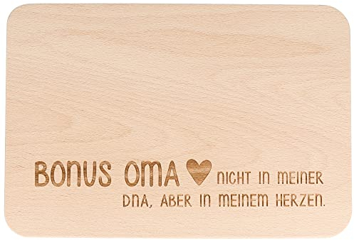 Spruchreif | Frühstücksbrettchen mit Gravur Bonus Oma | Geschenk für Bonus Oma | Geschenk für Stiefoma zum Muttertag