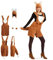 KarnevalsTeufel Latzhose Fuchs inkl. Mütze Kostüm Waldtier aus Teddyplüsch kurze Hose mit Fuchsschwanz für Theater, Mottoparty u.v.m. (M)