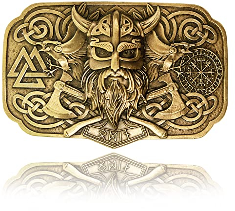 ALEXES Western-Gürtelschnallen für Männer - Benutzerdefinierte Gürtelschnallen Herren - Herren Gürtelschnallen - Messing Gürtelschnalle - Gürtelschnalle für Männer, Odin Gürtelschnalle, Large