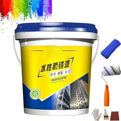 Peinture métallique antirouille à base d'eau, antirouille pour métal, peinture antirouille polyvalente, peinture tout-en-un à base d'eau, facile à appliquer (Bleu ciel)