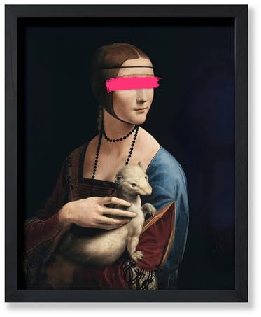 Poster Master Poster The Lady with an Hermelin – Barockdruck – veränderte Kunst – Pop-Art – Porträtkunst – Geschenk für Männer und Frauen – Dekoration für Schlafzimmer, Wohnzimmer oder Büro – 20,3 x