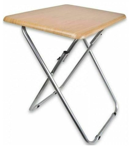 WILSONS DIRECT - Folding TV Table for Room - Collapsible Fold up Table for Drink Coffee Computer Table Work Table - Light Weight Small Folding Table for Camping Picnic (Beechwood Colour)