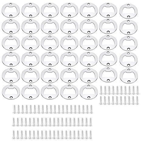 Lot de 40 décapsuleurs ronds avec vis, décapsuleur de bière pour bar, restaurant et famille