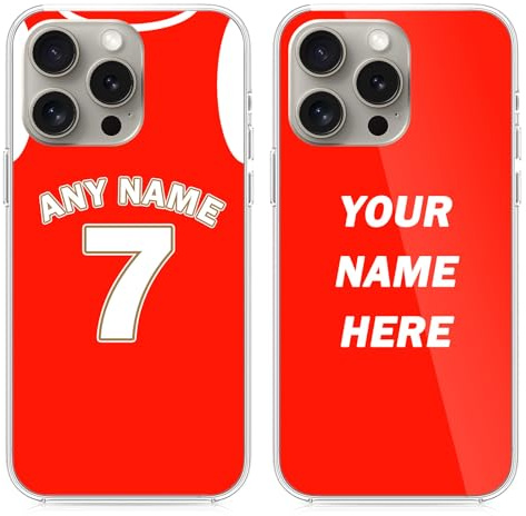 LucBuy Personalized Phone Case with Name & Number, Custom Jersey Protective Cover Compatible with iPhone 15 14 12 13 11 Pro Max XR 6 7 8 Plus, Customize Ball Sports Fan Club Kit Bumper Cases (B27)