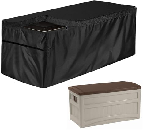 Abdeckung Für Aufbewahrungsboxen Schutzhülle Kissenbox Gartenbox Abdeckung Wasserdicht Gartentruhe Schutzplane Abdeckhaube Witterungsbeständig Ani-UV Auflagenbox Schutzhülle Gartenmöbel Abdeckplane