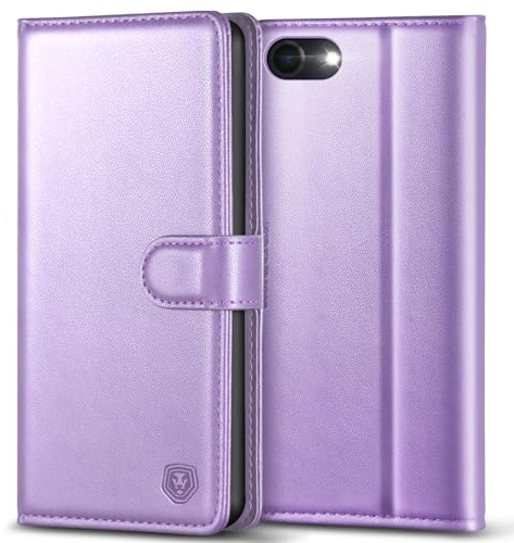 Handyhülle für iPhone SE 2022/2020 Hülle iPhone 7 / iPhone 8 Hülle Leder Klapphülle Brieftasche Kartenfach Ständer Magnet Handytasche Case Schutzhülle für iPhone SE 2022 5G/ SE 2020/8/7 - Hellviolett