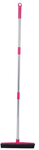 Rubber Broom Carpet Brush, Sweeping Brush with Telescopic Long Handle Indoor Floor Brush for Carpet, Rubber Broom for Pet Hair Kitchen Cleaning